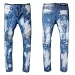 balmain jeans stretch distressed skinny ocean bleu